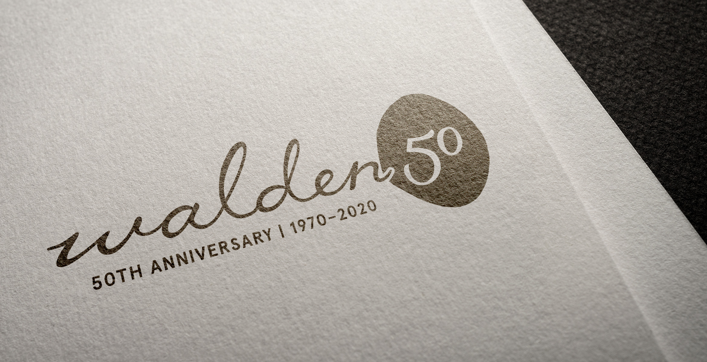 Anniversary logo from the Walden School rebrand designed by Kilter