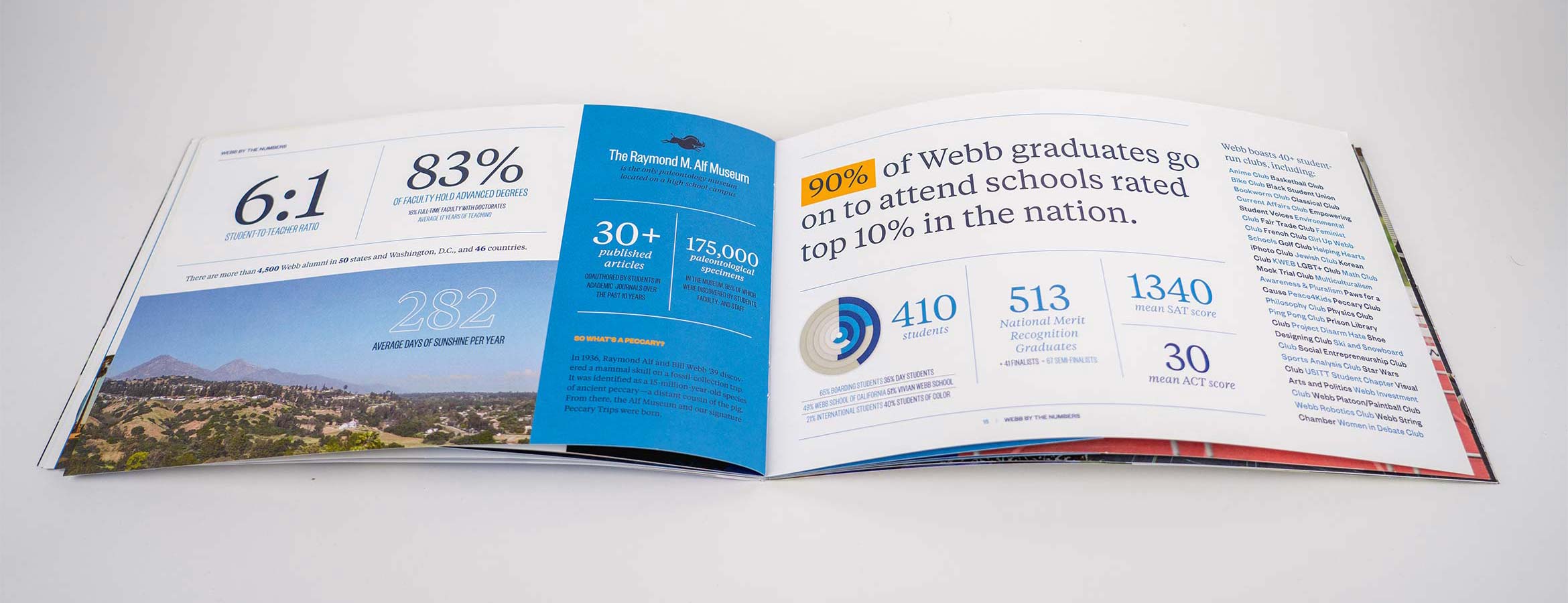 The Webb Schools Viewbook Spread B designed by Kilter