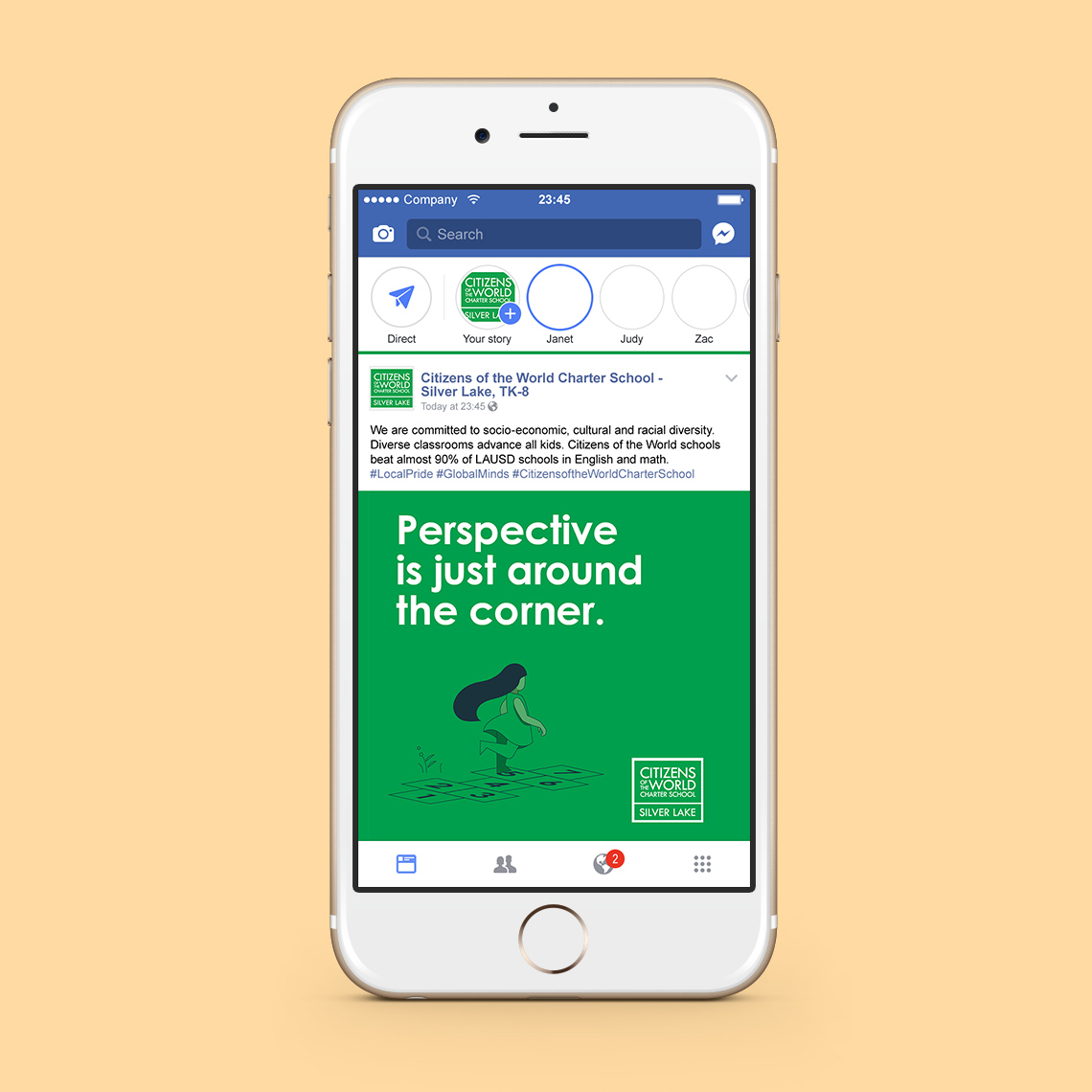 Citizens of the World Mobile Facebook Post Mockup designed by Kilter