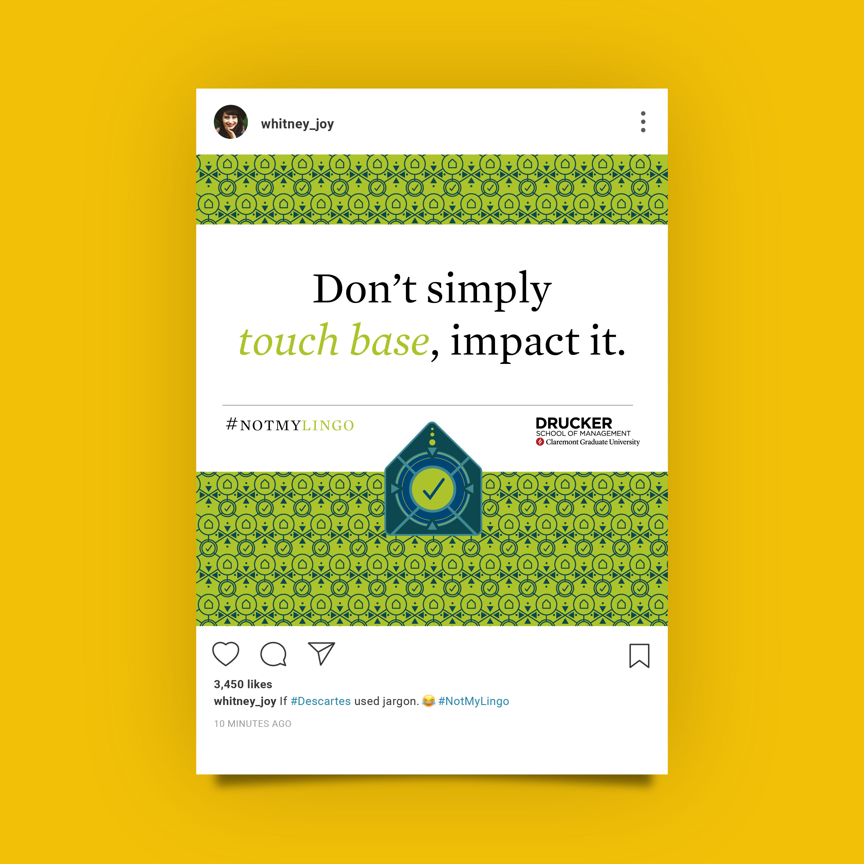 Drucker School of Management Instagram Post designed by Kilter