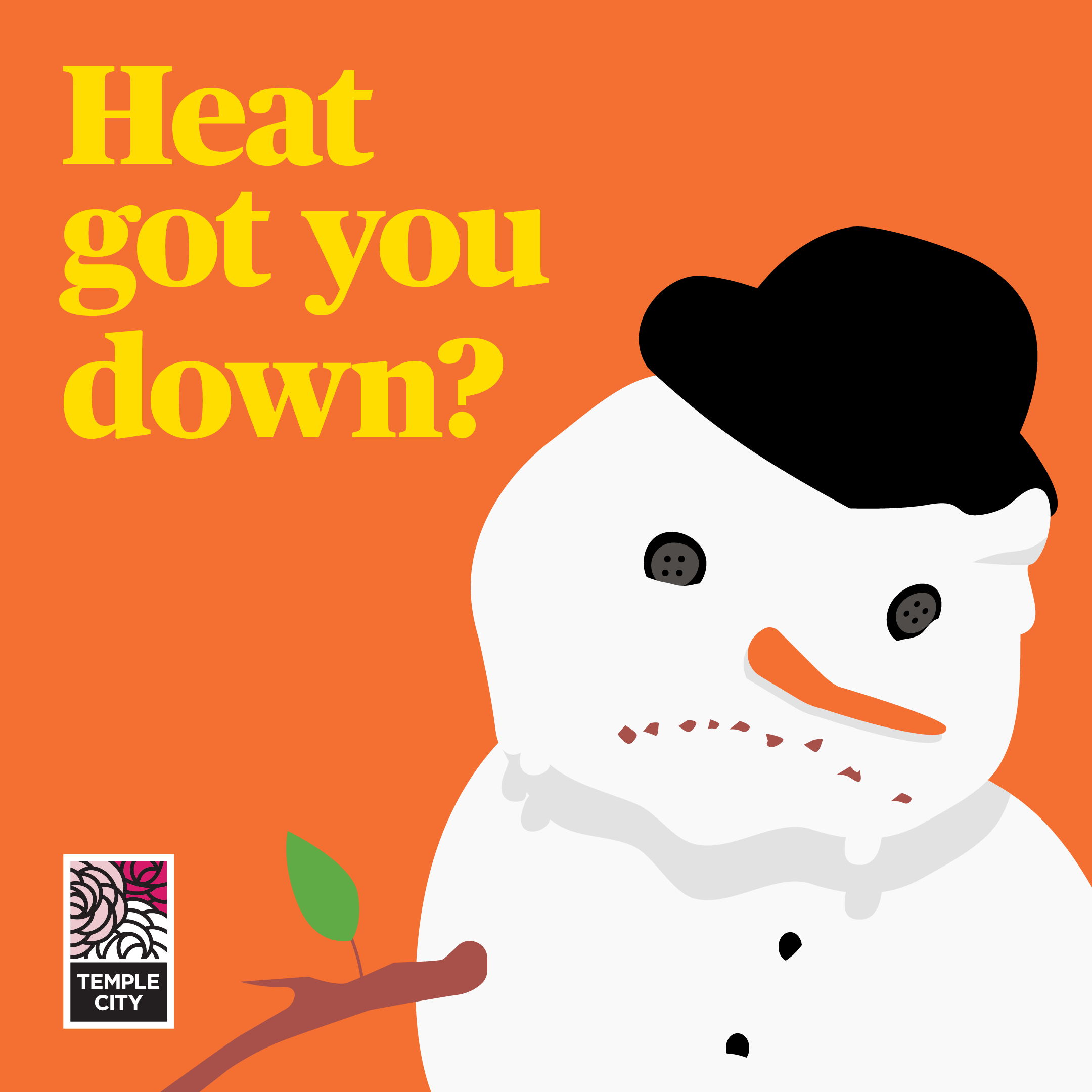 Temple City Cooling Center Snowperson Graphic designed by Kilter