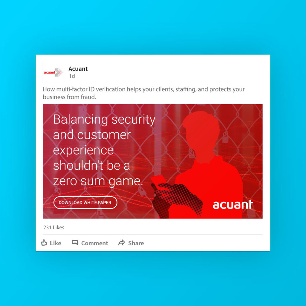 Acuant LinkedIn Ad 1 designed by Kilter