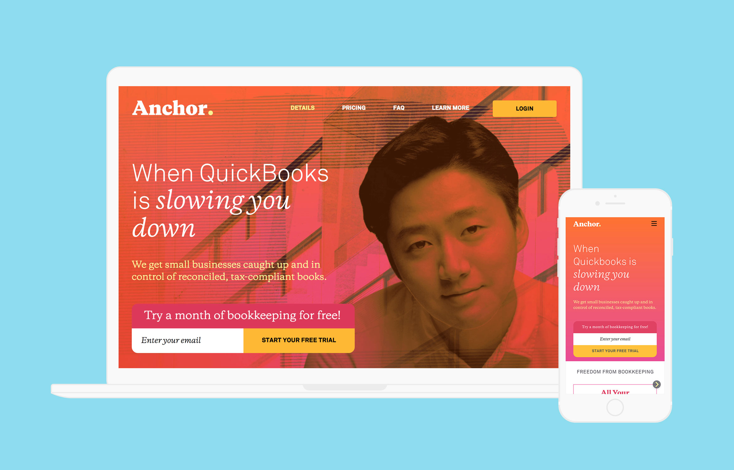 Anchor Red Homepage Desktop & Mobile mockups designed by Kilter