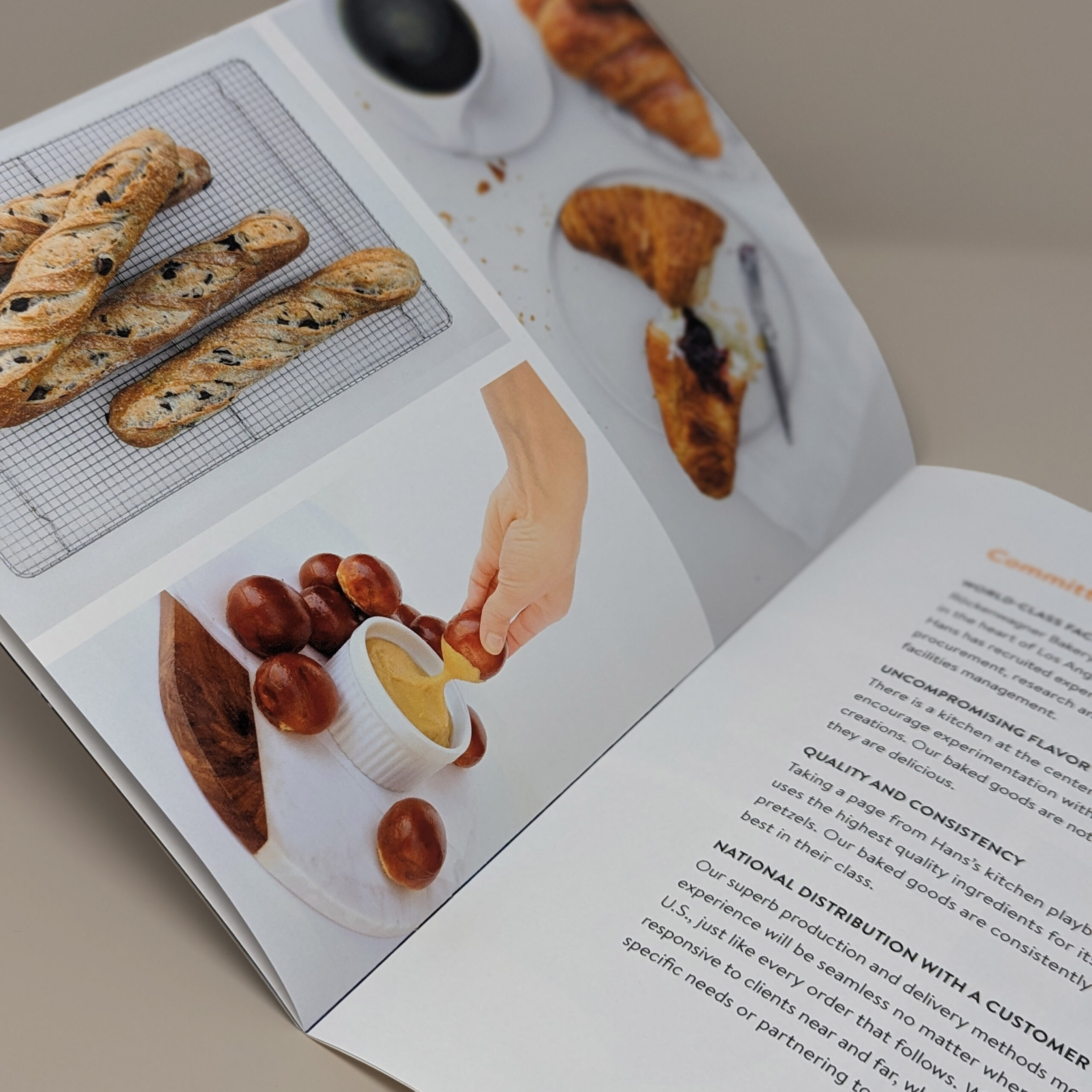 Röckenwagner Bakery Brand Booklet Interior Spread designed by Kilter.