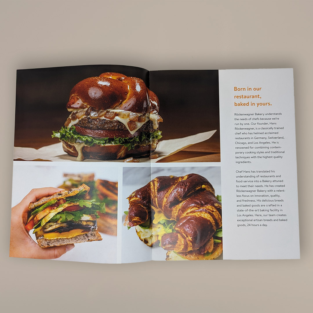 Röckenwagner Bakery Brand Booklet Intro Spread designed by Kilter.