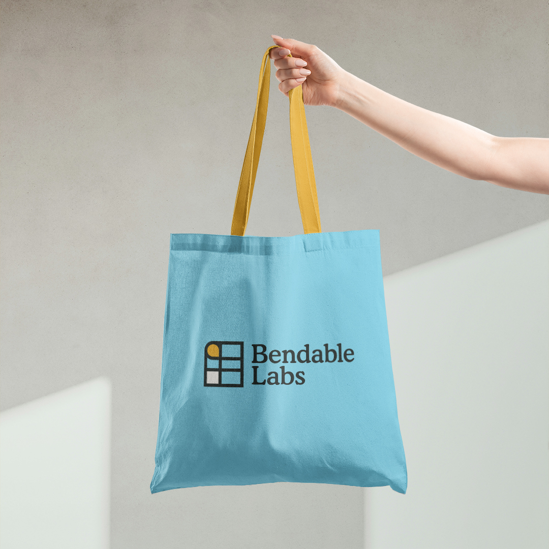 Bendable Labs tote bag designed by Kilter