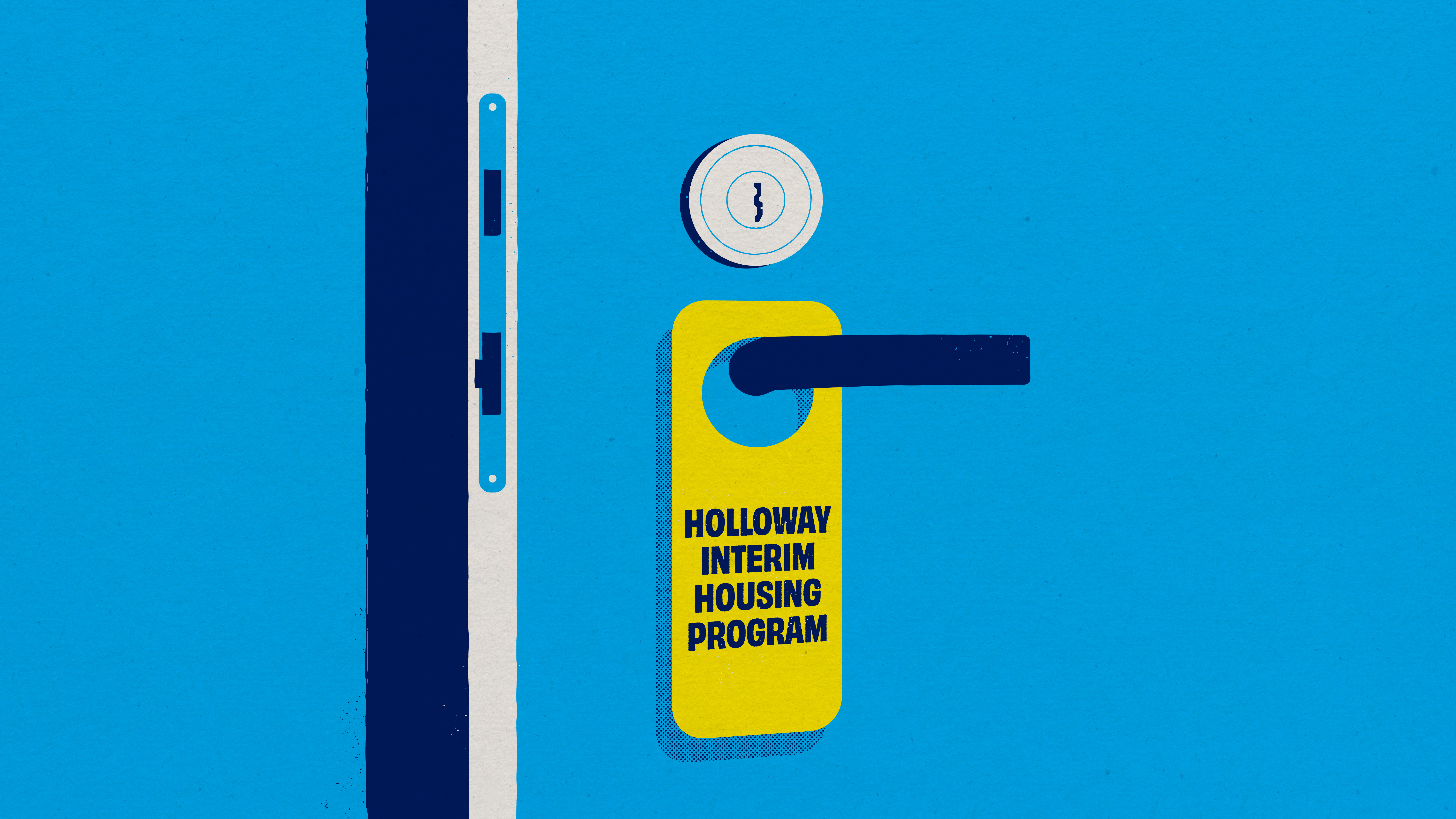 Door Hanger Key Art from the City of West Hollywood's Holloway Interim Housing Program Campaign designed by Kilter