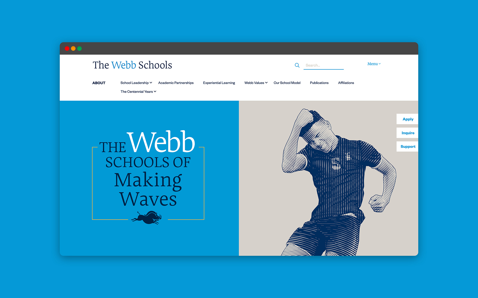 The Webb Schools website About Page designed by Kilter