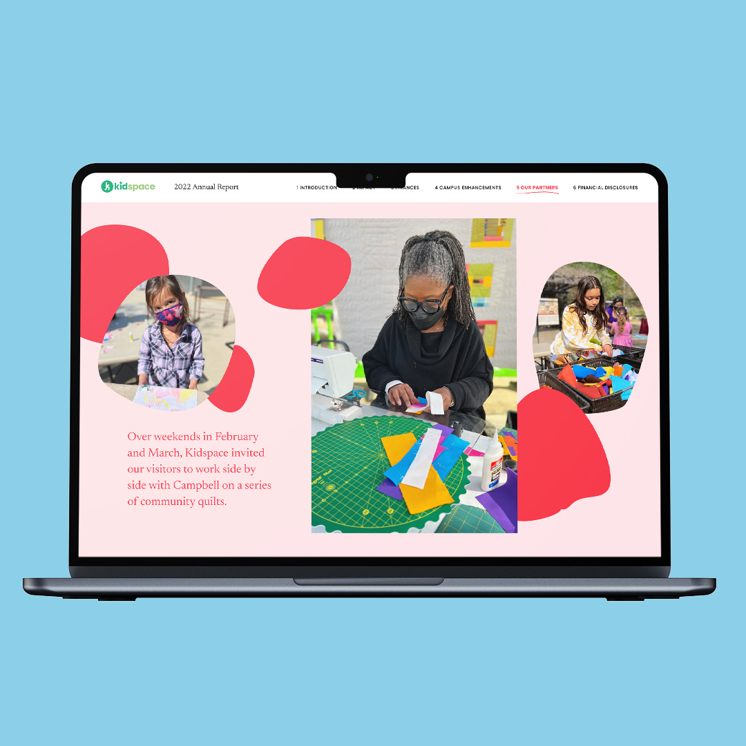 Kidspace 2023 Annual Report designed by Kilter