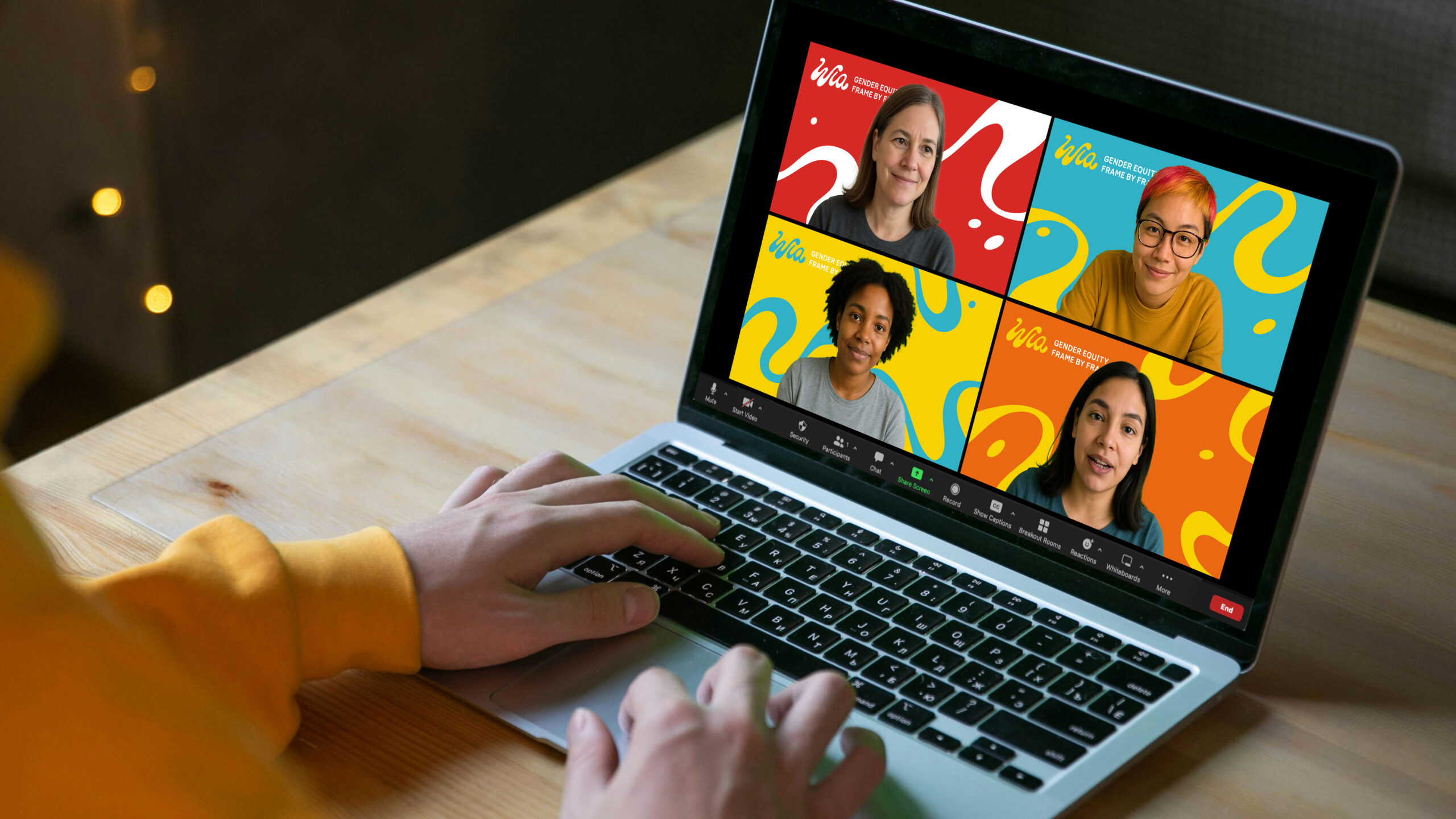 Mockup of Wia Zoom Backgrounds Designed by Kilter