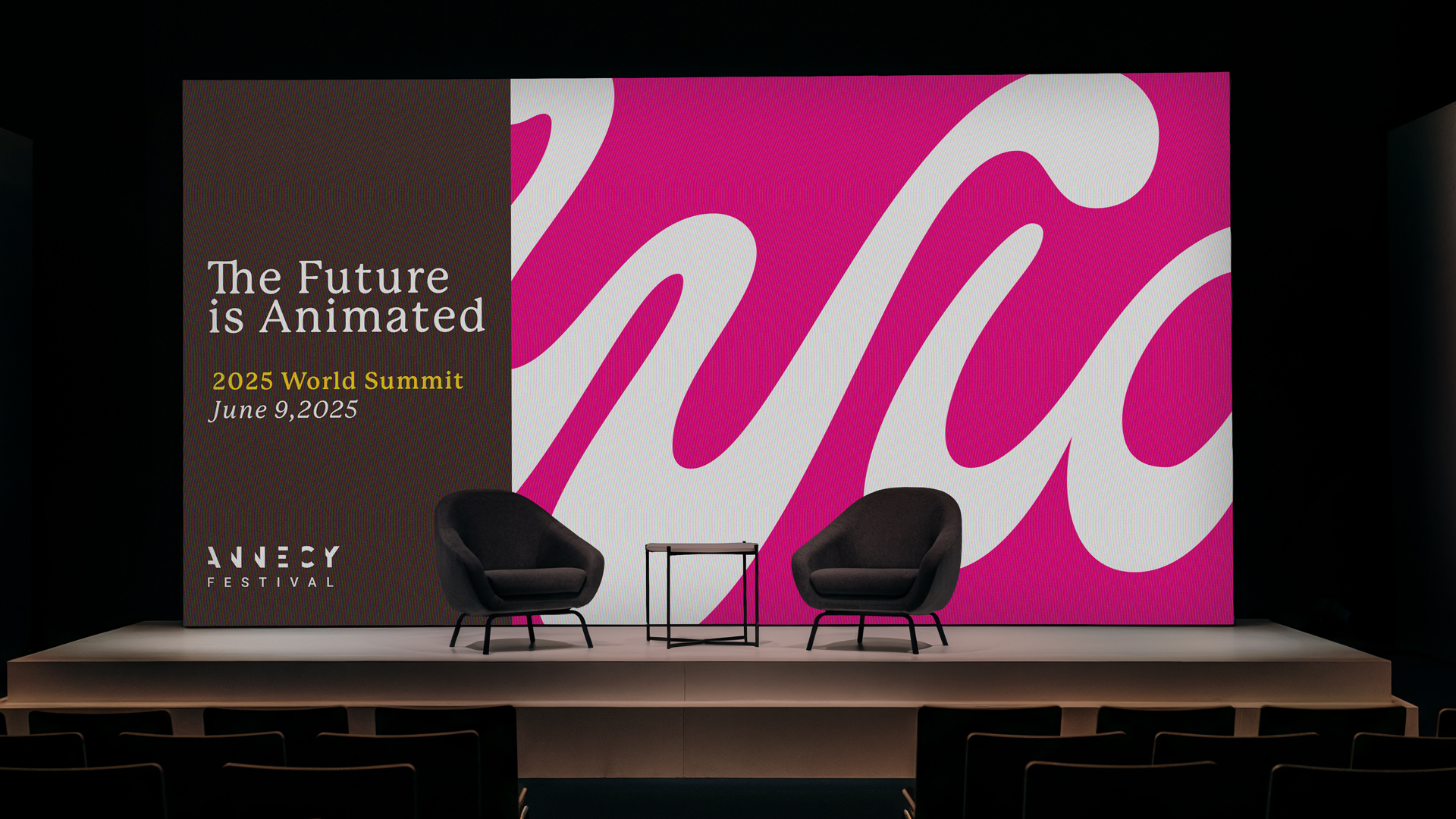 WIA rebrand designed by Kilter, presentation screen mockup.