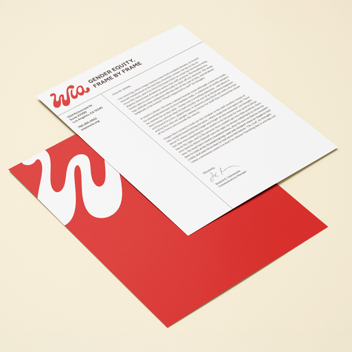 WIA letterhead designed by Kilter.
