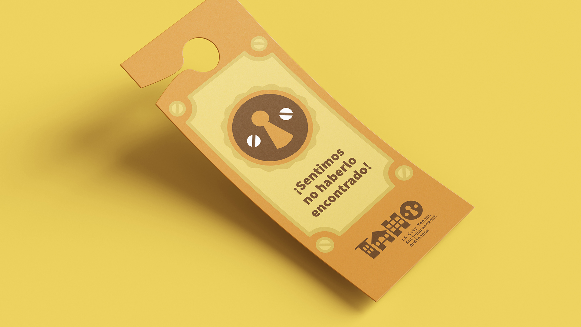 LA City Tenant Anti Harassment Ordinance (TAHO) Spanish language canvassing door hanger designed by Kilter